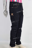Black slim fit patchwork denim jeans