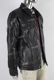 Black waxed slim fit jacket