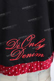 Black embroidered patchwork hoodie