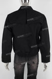 Black zip up denim jacket