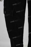 Black cargo straight jeans