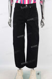 Black embroidered straight jeans