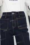 Blue cargo baggy jeans women
