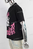 Black screen print t shirt