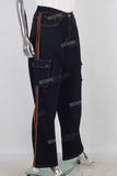 Blue cargo straight jeans women