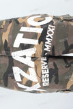 Camouflage digital print cargo boot cut short
