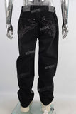 Black acid washed baggy jeans