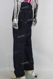 Blue wide leg straight jeans