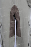 Green patchwork cargo straight jeans