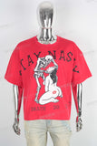 Red digital print t shirt