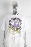 White digital print t shirt women
