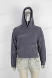 Dark blue Crop long sleeve pullover hoodie