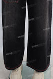 Straight digital print cargo jeans