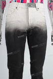 Acid washed wax skinny jeans