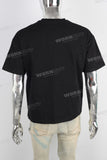 Black screen print t shirt