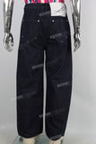 Blue wide leg straight jeans
