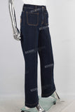 Blue cargo baggy jeans women