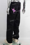 Black purple edge straight jeans