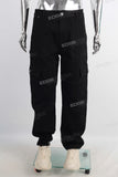 Black cargo straight jeans