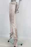 Yellow digital print stack zip up jeans women
