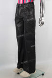 Black wax baggy boot cut jeans