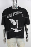Black oversize digital print t shirt