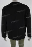 Black raw hem digital print t shirt