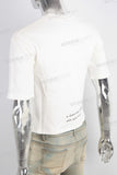 White screen print patchwork t shirt
