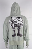 Green oversize digital print hoodie