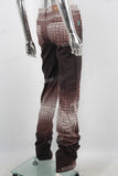 Digital print stack zip up jeans women