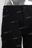 Black cargo straight jeans