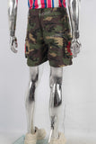 Camouflage patchwork cargo shorts