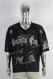 Black oversize digital print t shirt