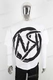 White heavyweight digital print t shirt