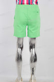 Green digital print boot cut knitting shorts