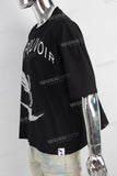 Black oversize digital print t shirt