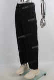 Black straight laser print jeans men