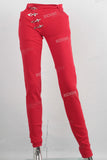 Red skinny denim jeans women