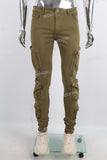 Green cargo skinny jeans men