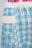 Blue baggy cargo shorts