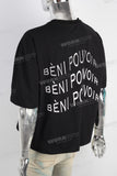 Black oversize digital print t shirt