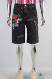 Black patchwork damaged shorts