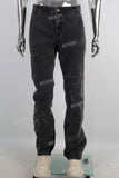 Black stack patchwork paint splatters jeans