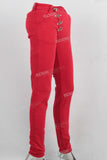 Red skinny denim jeans women