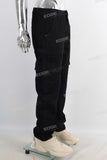 Black cargo straight jeans