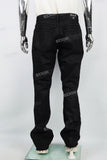 Black Waxed Leg Extensions Raw Edge Skinny Jeans
