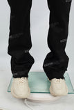 Black Waxed Leg Extensions Raw Edge Skinny Jeans