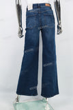Women's blue wide leg jeans