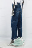 Women's blue wide leg jeans