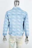 Men's laser blue denim suit